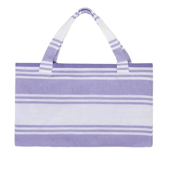 NWT Beach Towel 2-in-1 Tote Fold Up Bag Purple Summer Pool Beach Convertible - Picture 1 of 8